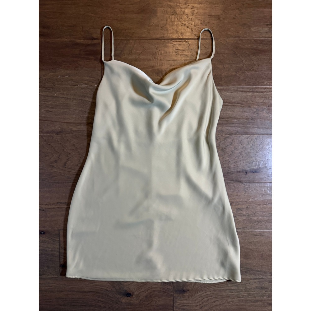 Urban Outfitters Sage Satin Cowl Neck Mini Slip Dress XL Sleeveless‎